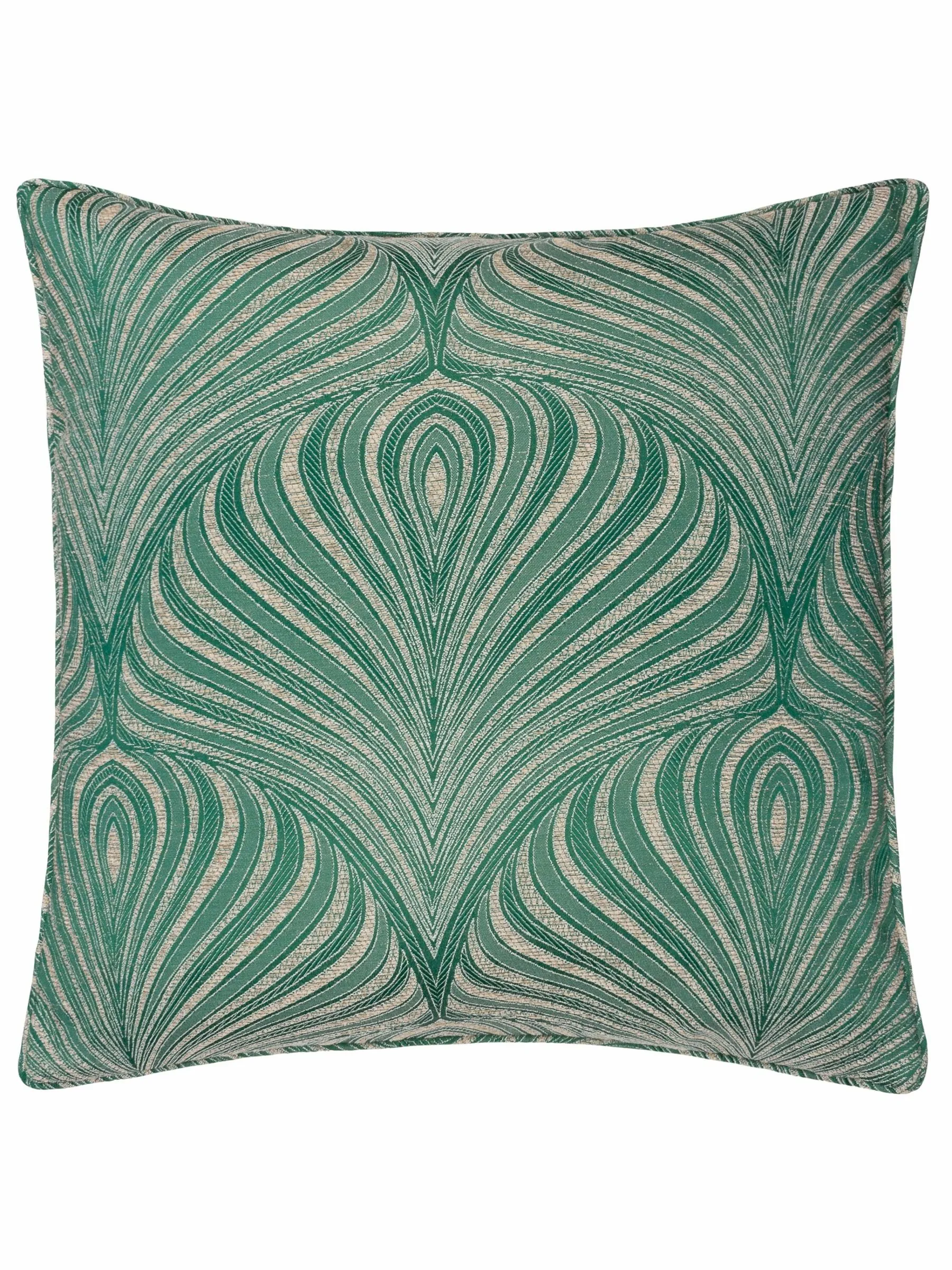 Riva Paoletti Emerald Gatsby Jacquard Eyelet Cushion